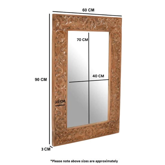 Alaro Wall Mirror With Oak Solid Mangowood  Frame_4