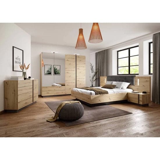Alaro Wooden King Size Bed In Artisan Oak_3