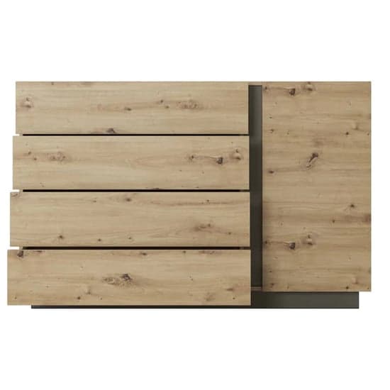 Alaro Wooden Sideboard With 1 Door 4 Drawers In Artisan Oak_2