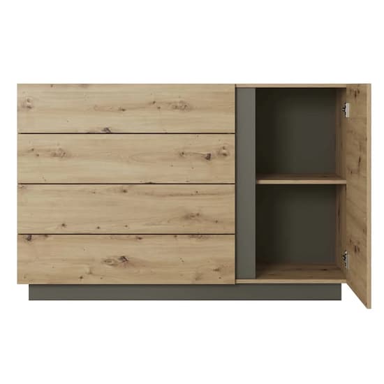 Alaro Wooden Sideboard With 1 Door 4 Drawers In Artisan Oak_3