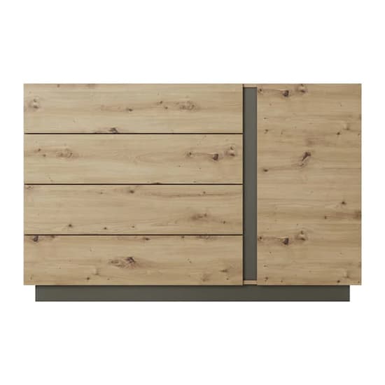 Alaro Wooden Sideboard With 1 Door 4 Drawers In Artisan Oak_4