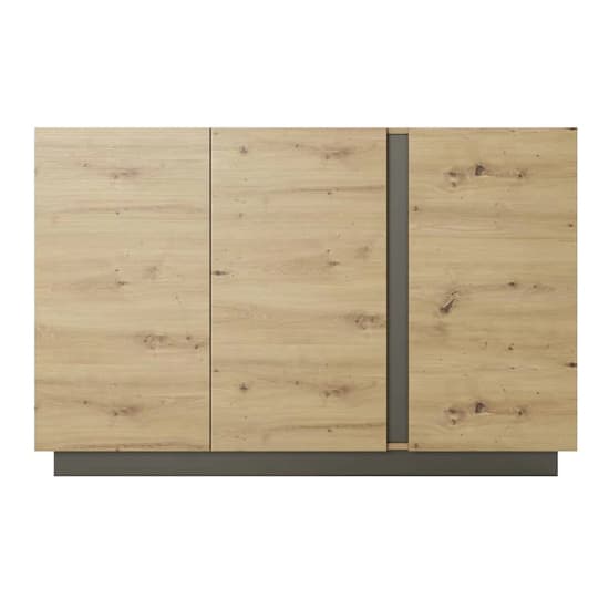 Alaro Wooden Sideboard With 3 Doors In Artisan Oak_3