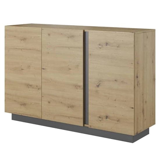 Alaro Wooden Sideboard With 3 Doors In Artisan Oak_1