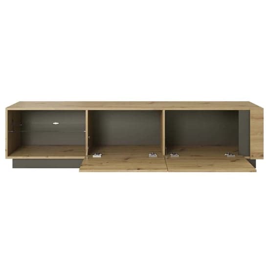 Alaro Wooden TV Stand With 2 Doors In Artisan Oak And LED_2