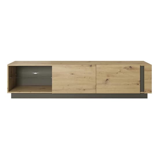 Alaro Wooden TV Stand With 2 Doors In Artisan Oak And LED_3