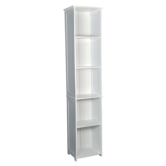 Alaskan Tall Wooden Bathroom Storage Unit In White Furniture in Fashion