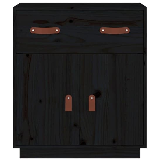 Alawi Pine Wood Sideboard With 2 Doors 1 Drawer In Black_4