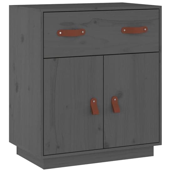 Alawi Pine Wood Sideboard With 2 Doors 1 Drawer In Grey_3
