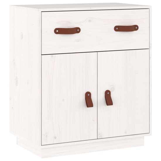 Alawi Pine Wood Sideboard With 2 Doors 1 Drawer In White_3