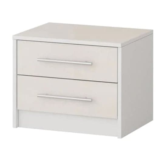 Albany Wooden Bedside Cabinet With 2 Drawers In Silk And White_1