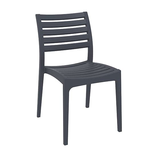 Albany Dark Grey Polypropylene Dining Chairs In Pair_2