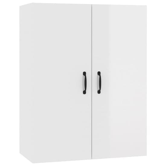 Albany High Gloss Wall Storage Cabinet With 2 Doors In White_1
