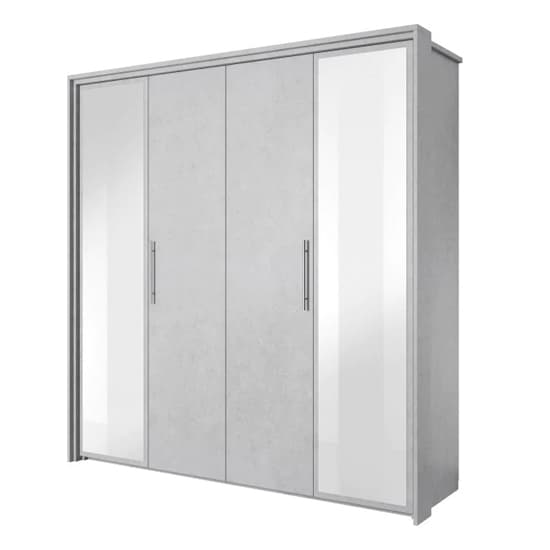 Albany Mirrored Wardrobe With 2 Hinged Doors In Silk And White_4