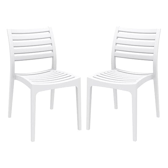 Albany White Polypropylene Dining Chairs In Pair