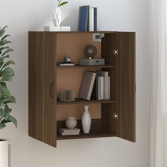 Albany Wooden Wall Storage Cabinet With 2 Doors In Brown Oak_2