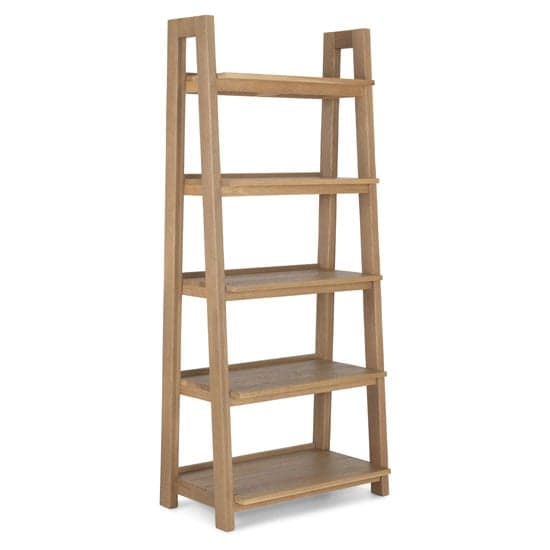 Albas Wooden Ladder Display Unit In Planked Solid Oak_2