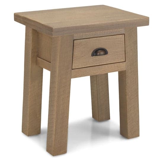 Albas Wooden Lamp Table In Planked Solid Oak With 1 Drawer_2