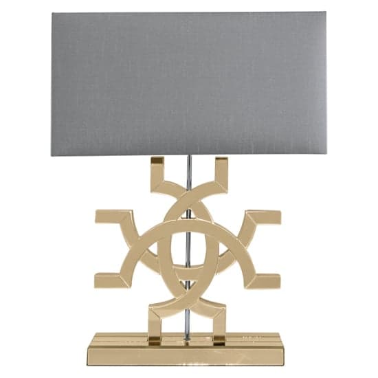 Albert Grey Shade Table Lamp With Gold Glass Base Furniture in Fashion