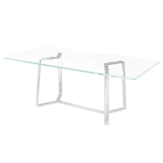 Altarnun Glass Dining Table With Stainless Steel Legs Furniture in Fashion