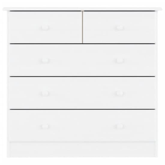 Albi Solid Pinewood Chest Of 5 Drawers In White_4