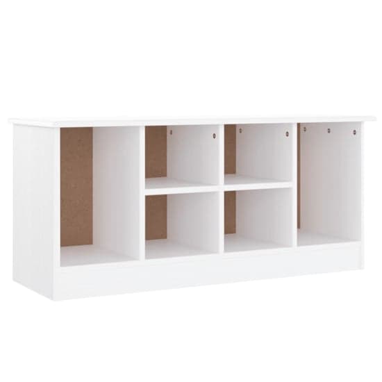 Albi Solid Pinewood Shoe Storage Bench In White_2