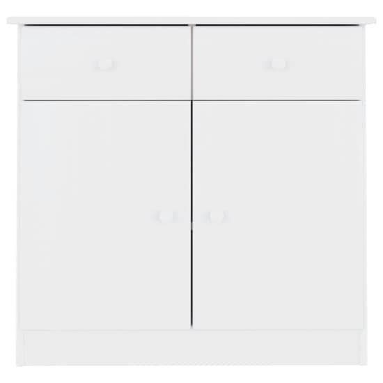 Albi Solid Pinewood Sideboard With 2 Doors 2 Drawers In White_3
