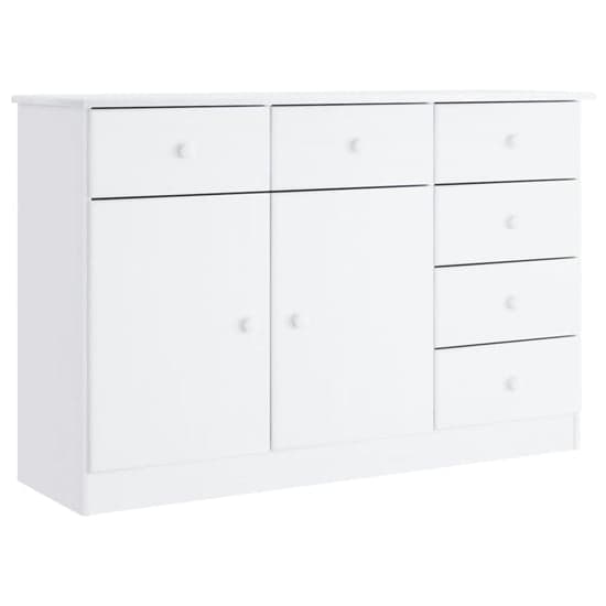Albi Solid Pinewood Sideboard With 2 Doors 6 Drawers In White_2