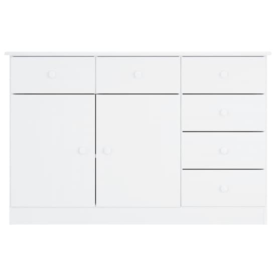 Albi Solid Pinewood Sideboard With 2 Doors 6 Drawers In White_3