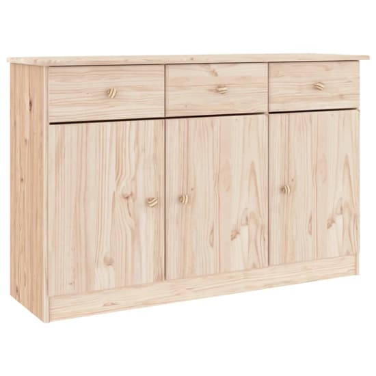 Albi Solid Pinewood Sideboard With 3 Doors 3 Drawers In Brown_2
