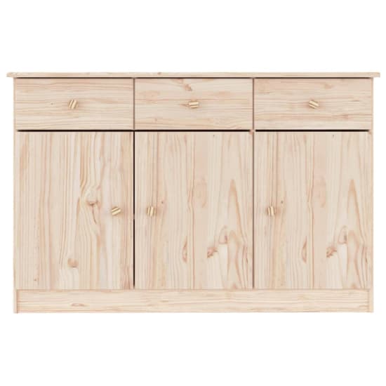 Albi Solid Pinewood Sideboard With 3 Doors 3 Drawers In Brown_4