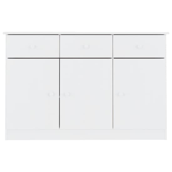 Albi Solid Pinewood Sideboard With 3 Doors 3 Drawers In White_4