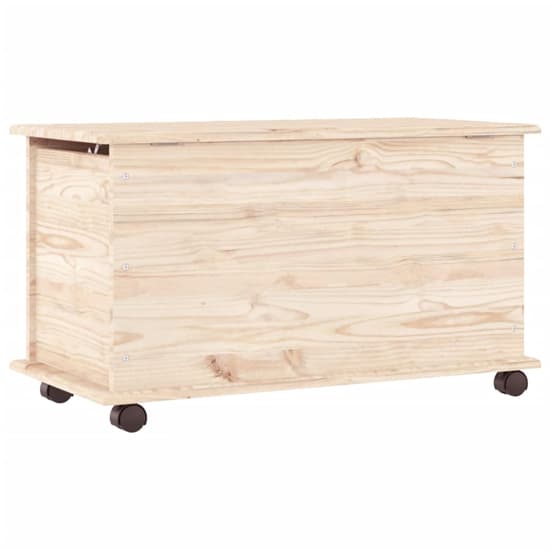 Albi Solid Pinewood Storage Chest With Wheels In Brown_3