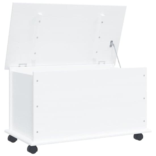 Albi Solid Pinewood Storage Chest With Wheels In White_2