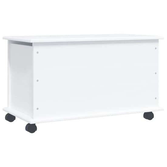 Albi Solid Pinewood Storage Chest With Wheels In White_3