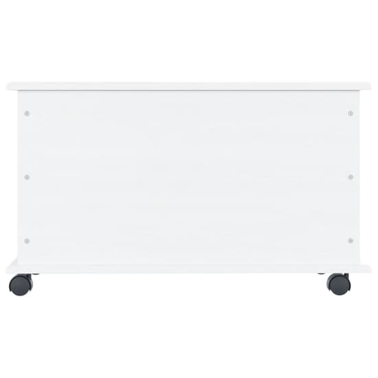 Albi Solid Pinewood Storage Chest With Wheels In White_4