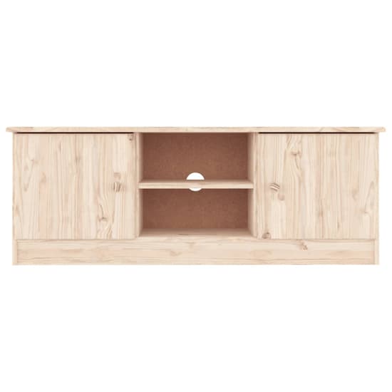 Albi Solid Pinewood TV Stand With 2 Doors In Brown_4
