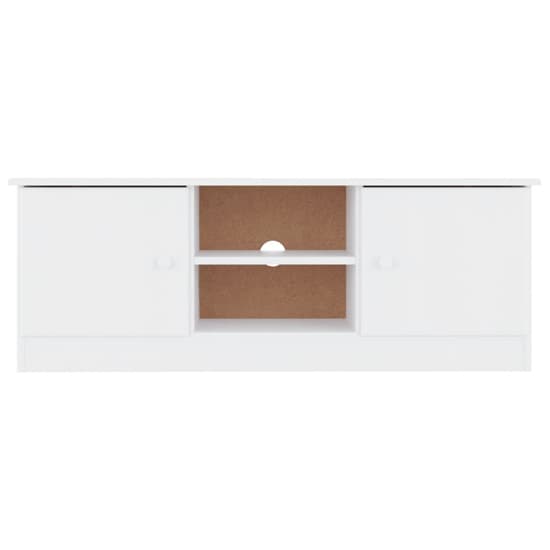 Albi Solid Pinewood TV Stand With 2 Doors In White_4