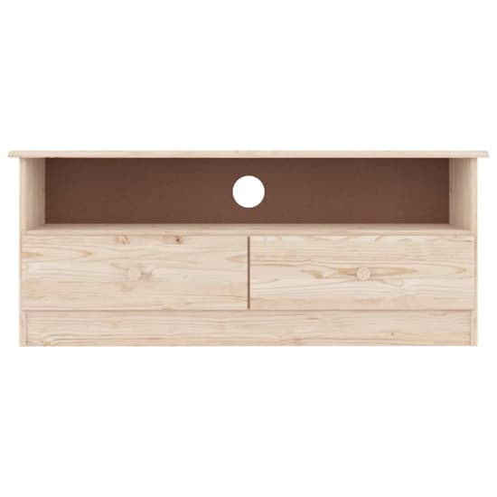 Albi Solid Pinewood TV Stand With 2 Drawers In Brown_3