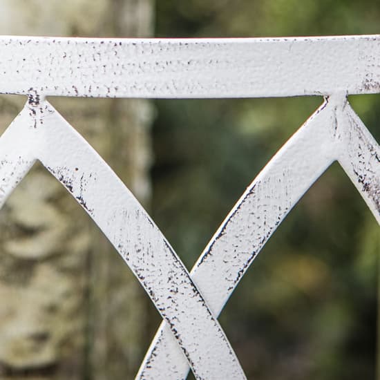 Albion Outdoor Metal Tree Seating Bench In Distressed White_3