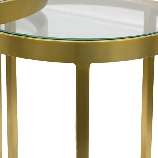 Alcoa Clear Glass Top Nest Of 2 Tables With Gold Metal Frame_3