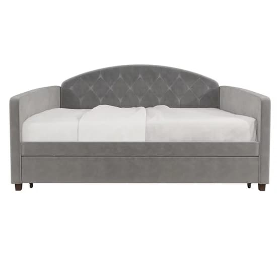 Alcoa Velvet Daybed With Guest Bed In Light Grey_4