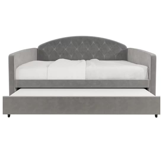 Alcoa Velvet Daybed With Guest Bed In Light Grey_5