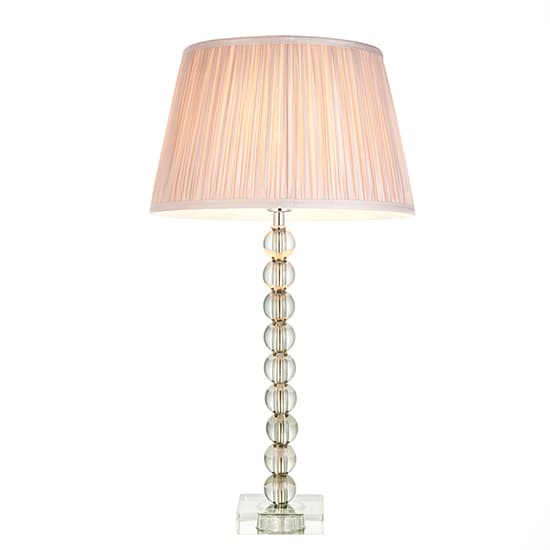 Alcoy Dusky Pink Shade Table Lamp With Grey Green Crystal Base_5