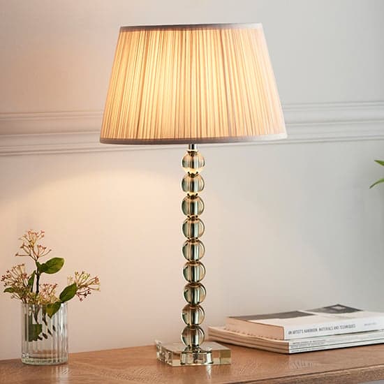 Alcoy Oyster Shade Table Lamp With Grey Green Crystal Base_1