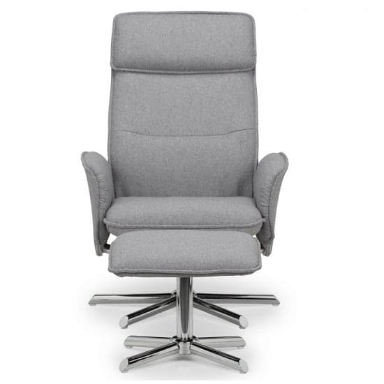 Acsah Fabric Recliner Chair With Foot Stool In Grey Linen_3