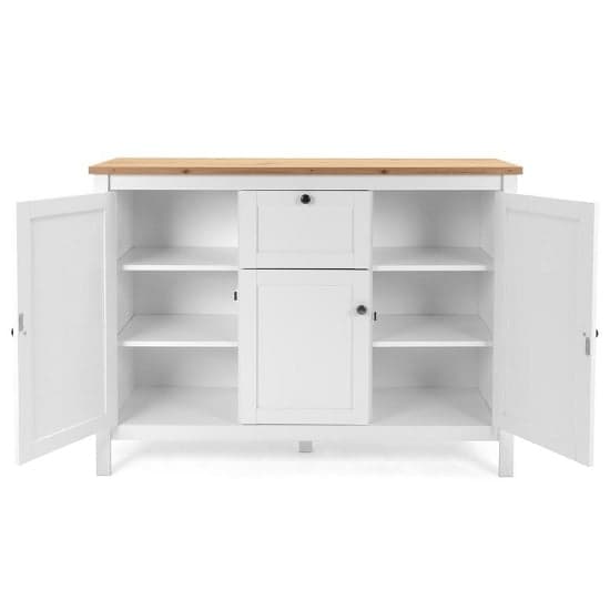 Alder Wooden Sideboard Small In Artisan Oak And White_2