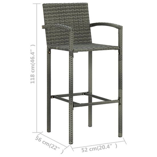 Aldis Outdoor Poly Rattan Bar Table With 4 Stools In Grey Furniture