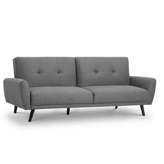 Macia Fabric Sofa Bed In Mid Grey Linen With Wooden Legs_1