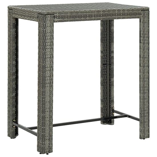 Aleka Outdoor Poly Rattan Bar Table With 4 Stools In Grey_3