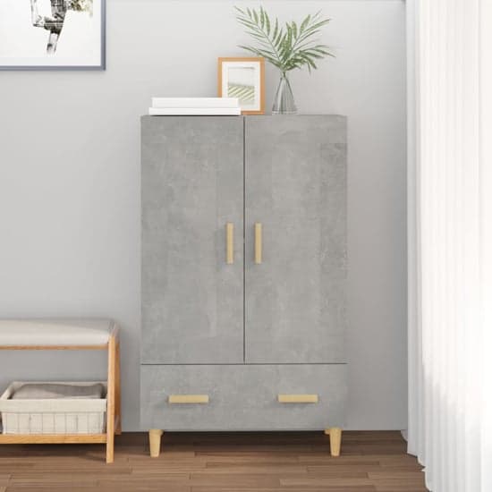 Aleta Wooden Highboard With 2 Doors 1 Drawer In Concrete Effect_1